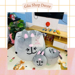 🌈 vỏ ghế lười hạt xốp 🌈 mẫu hình thú chất liệu nhung lạnh