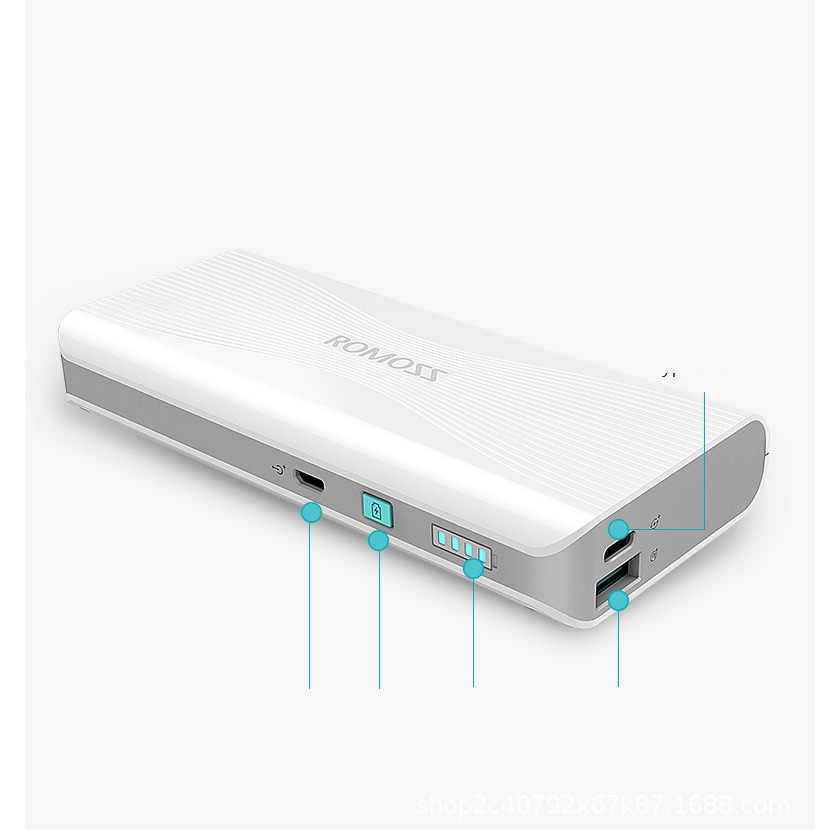 Pin sạc dự phòng Romoss Sense 4+ 10000mAh hỗ trợ QC3.0 và TypeC PD 18W (Trắng) - Nhất Tín Computer