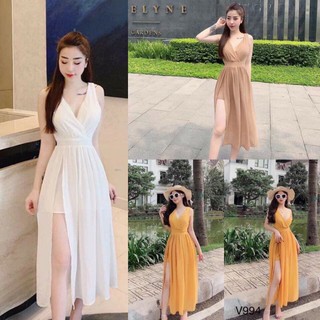 Đầm voan xẻ tà