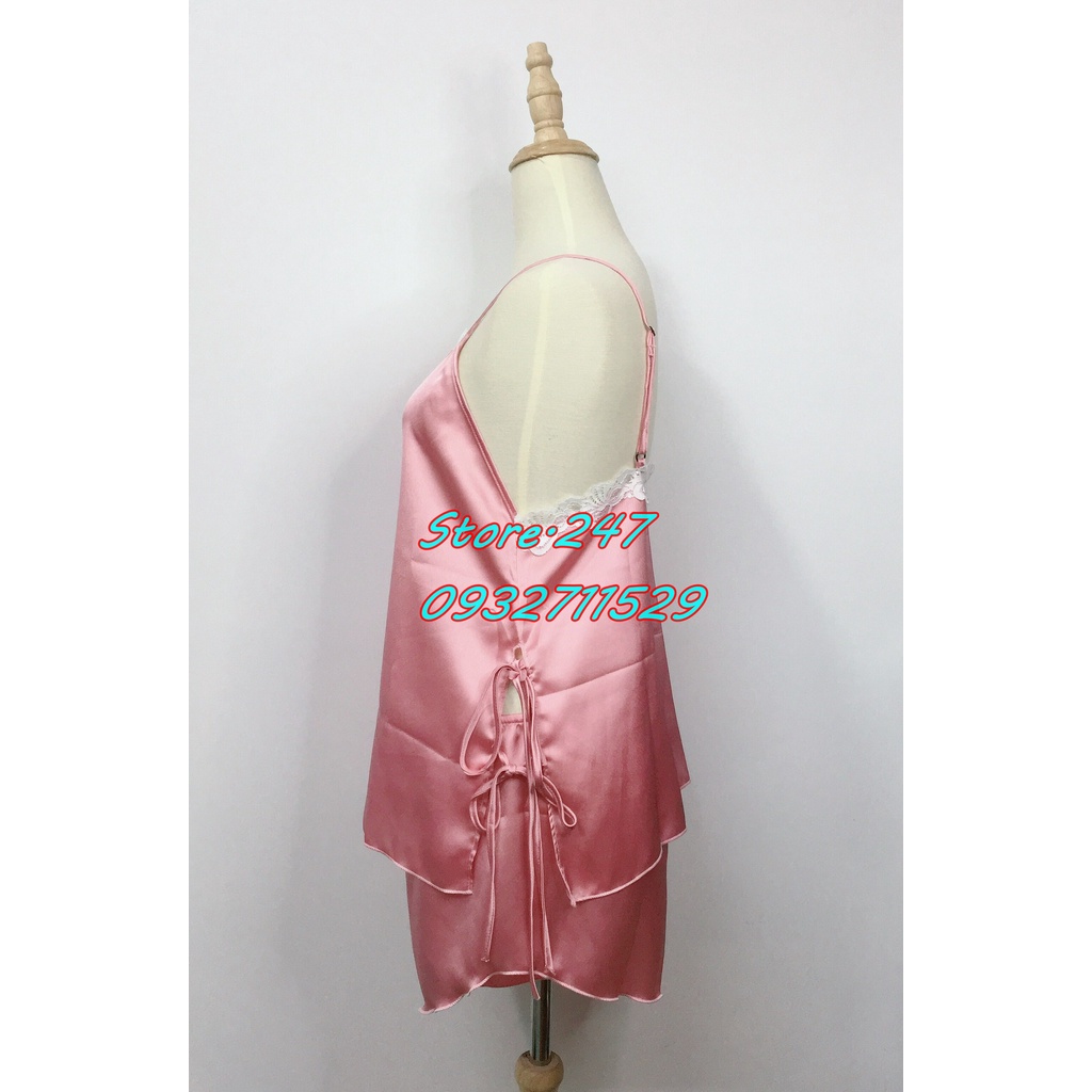 (45KG - 60KG) BỘ SATIN KHÔNG MÚT DỄ THƯƠNG CỘT NƠ 2 BÊN HÔNG MẶC NGỦ SIÊU XINH LUNG LINH, SATIN XỊN MỀM MƯỢT RẤT MÁT | BigBuy360 - bigbuy360.vn