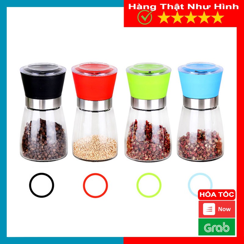 Cối Xay Tiêu Cầm Tay, Chất Liệu Thủy Tinh, Lọ Xay Tiêu Mini Tiện Dụng - MTDDT