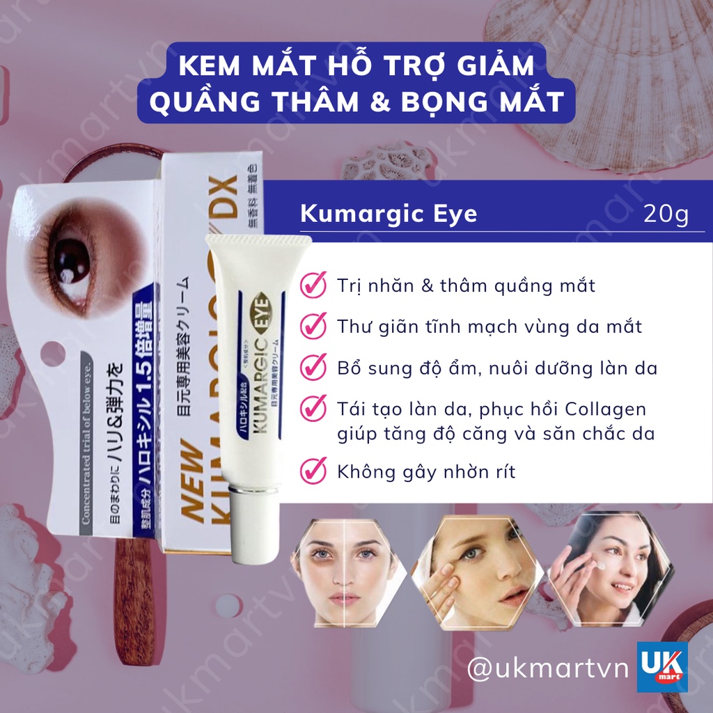 Kem Mắt Kumargic Eye Hỗ Trợ Giảm Quầng Thâm &amp; Bọng Mắt 20g