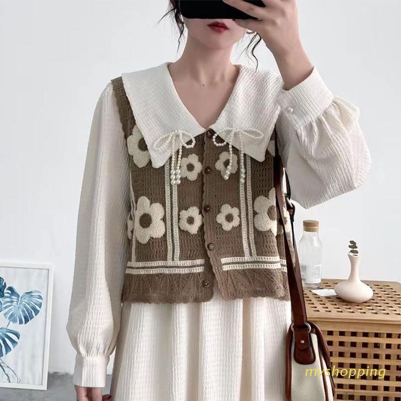 Áo Khoác Cardigan Cotton Không Tay Phong Cách Ngọt Ngào Dành Cho Nữ