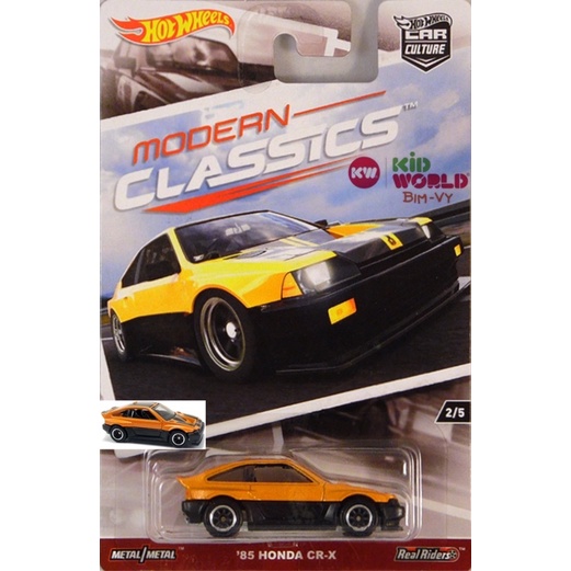 Xe mô hình Hot Wheels Car Culture Modern Classics Series '85 Honda CR-X FPM80, bánh cao su.