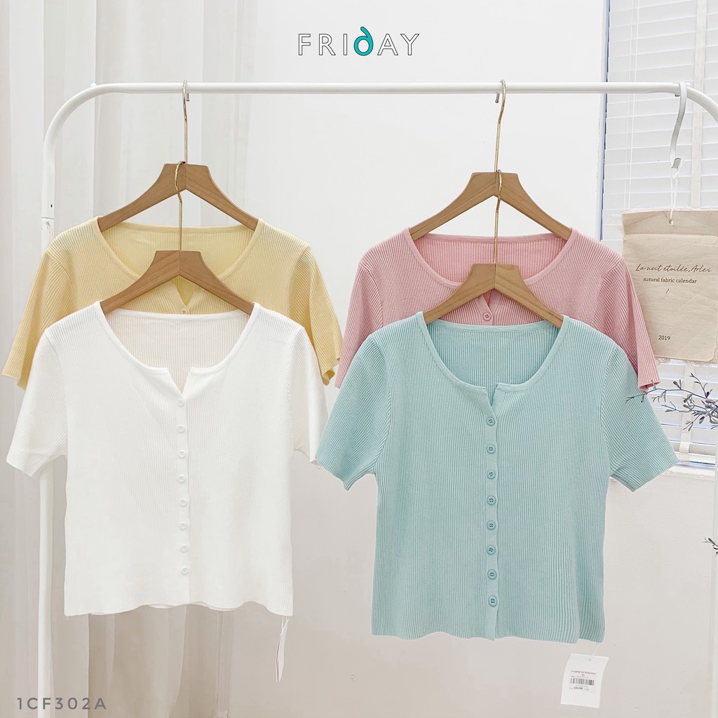 Áo croptop tăm len hàng khuy Friday | BigBuy360 - bigbuy360.vn