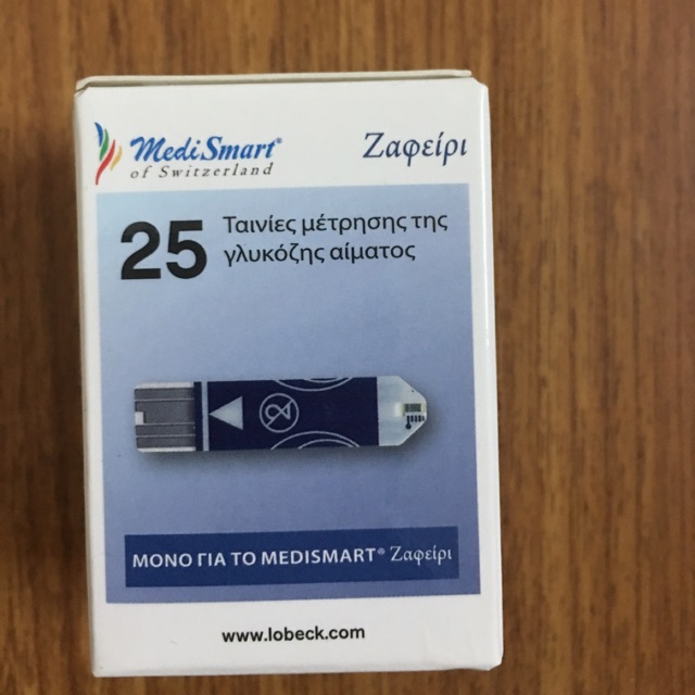 Que thử đường huyết MediSmart Zapphire (25 que)