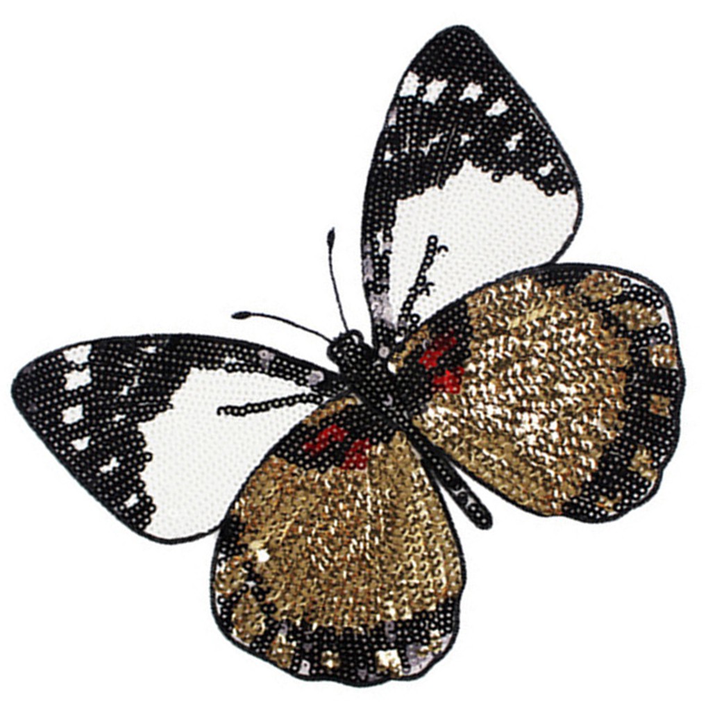 Miếng dán trang trí quần áo hình bướm đính kim sa lấp lánh thời trang