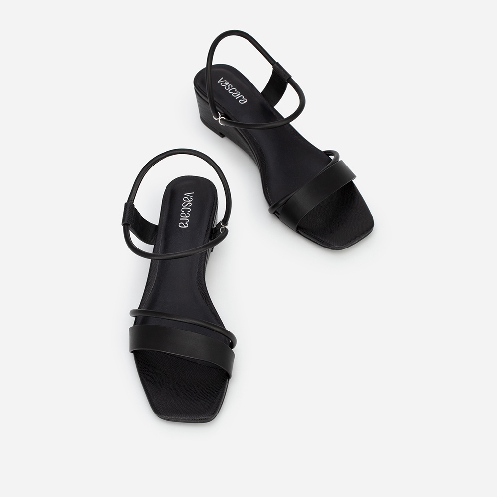 Vascara Giày Sandal Đế Xuồng Quai Ngang - SDX 0426 - Màu Đen