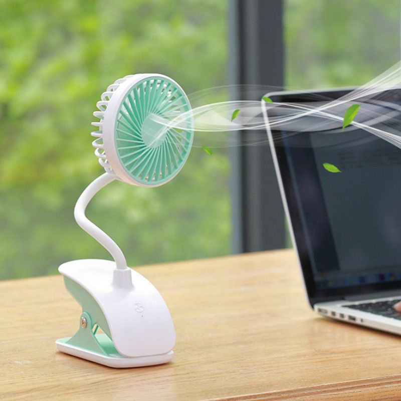 Quạt để bàn văn phòng đa năng xoay 360 độ kẹp bàn  Tích điện USB  Chế độ quạt êm  Quạt cực mát  Thiết kế tinh tế