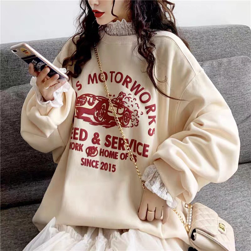 ÁO NỈ PEED IN PHỒNG - ÁO SWEATER THU ĐÔNG XANH BE ĐEN | BigBuy360 - bigbuy360.vn