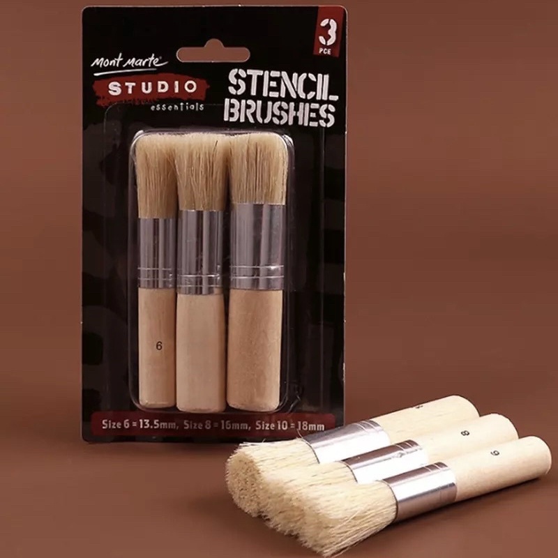 Bộ 3 Cọ Stencil Mont Marte - Studio Stencil Brushes Pkt 3 - MAA0021