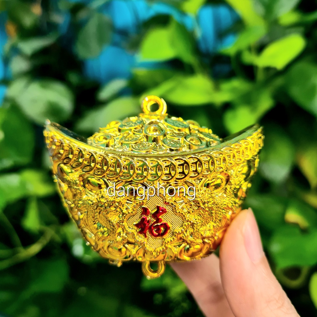 Set 5 thỏi vàng lớn 7cm trang trí bông tỏi.tháp tỏi, oản tài lộc