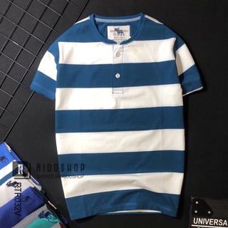 [XẢ KHO] Áo thun nam cổ lãnh tụ sọc ngang bản to RTR032 - áo phông nam ngắn tay