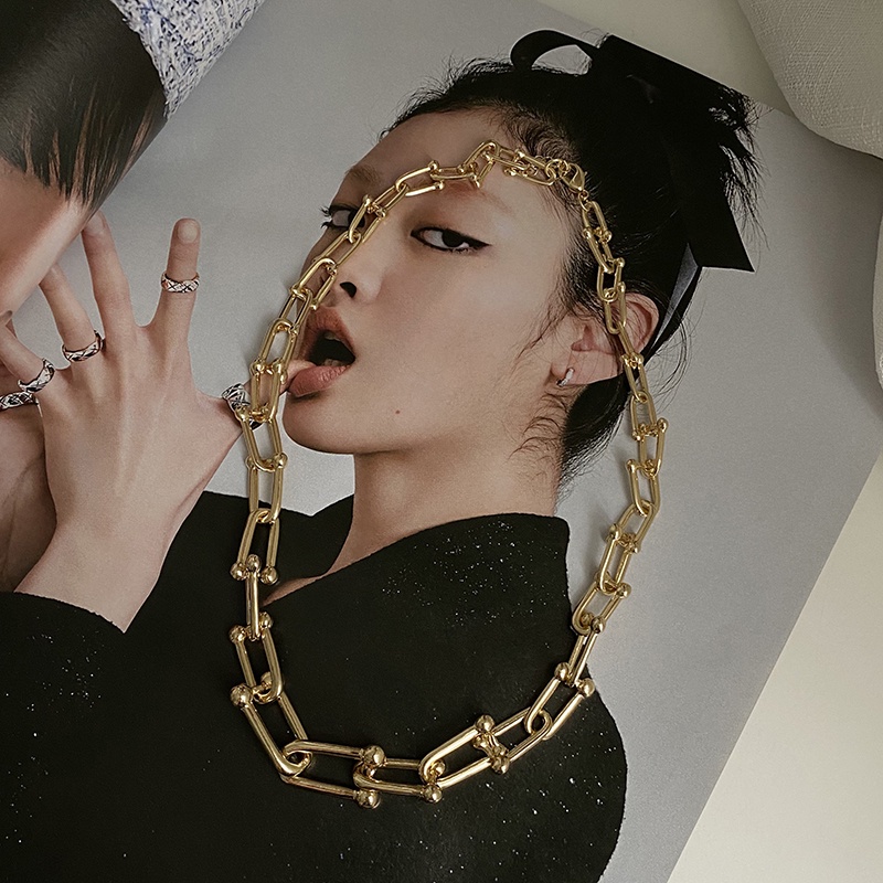 Vòng cổ sợi xích phong cách Harajuku hiphop đơn giản