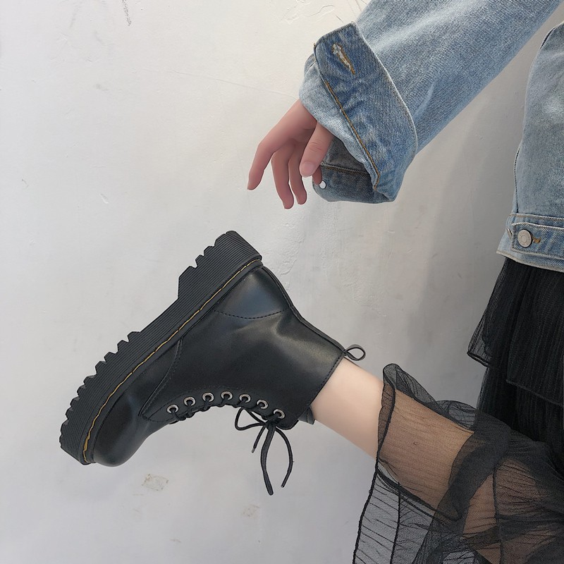 [Video ảnh thật] Giày boots khoá kéo cổ cao ulzzang BBS364-1