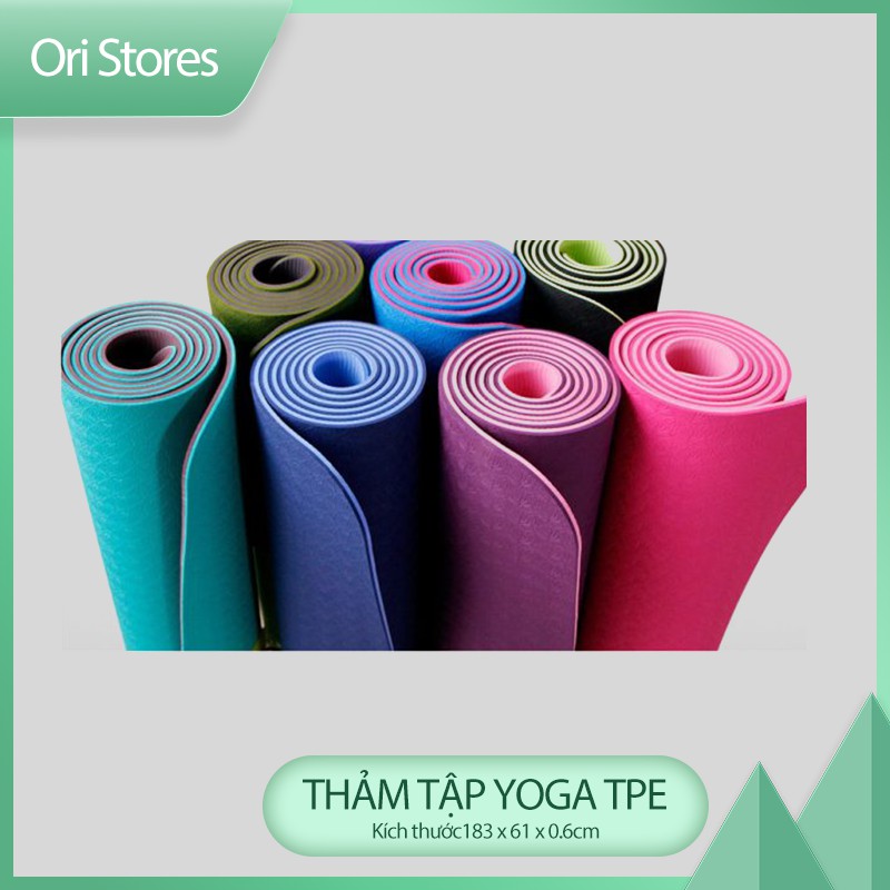 Thảm Yoga Chống Trượt TPE 2 Lớp Siêu Bền Siêu Nhẹ 6mm