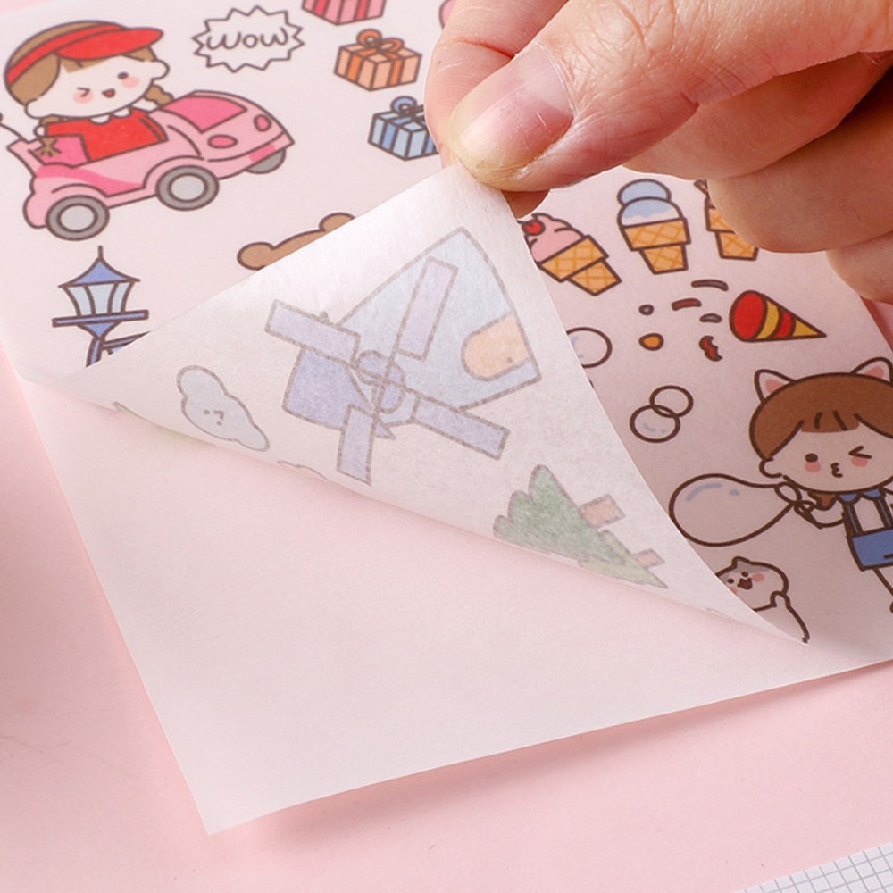 Bộ 4 Tấm STICKER Trang Trí Dán Phong Cách Nhật Bản Cực Kì Dễ Thương Chất Dính Siêu Bền