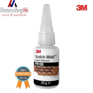 Keo siêu dính 3m pr100 scotch-weld plastic & rubber instant adhesive 20g honeyshop86