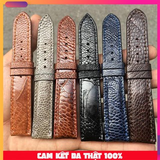 Dây đồng hồ da đà điểu cao cấp đủ size (Trong lót da bò)