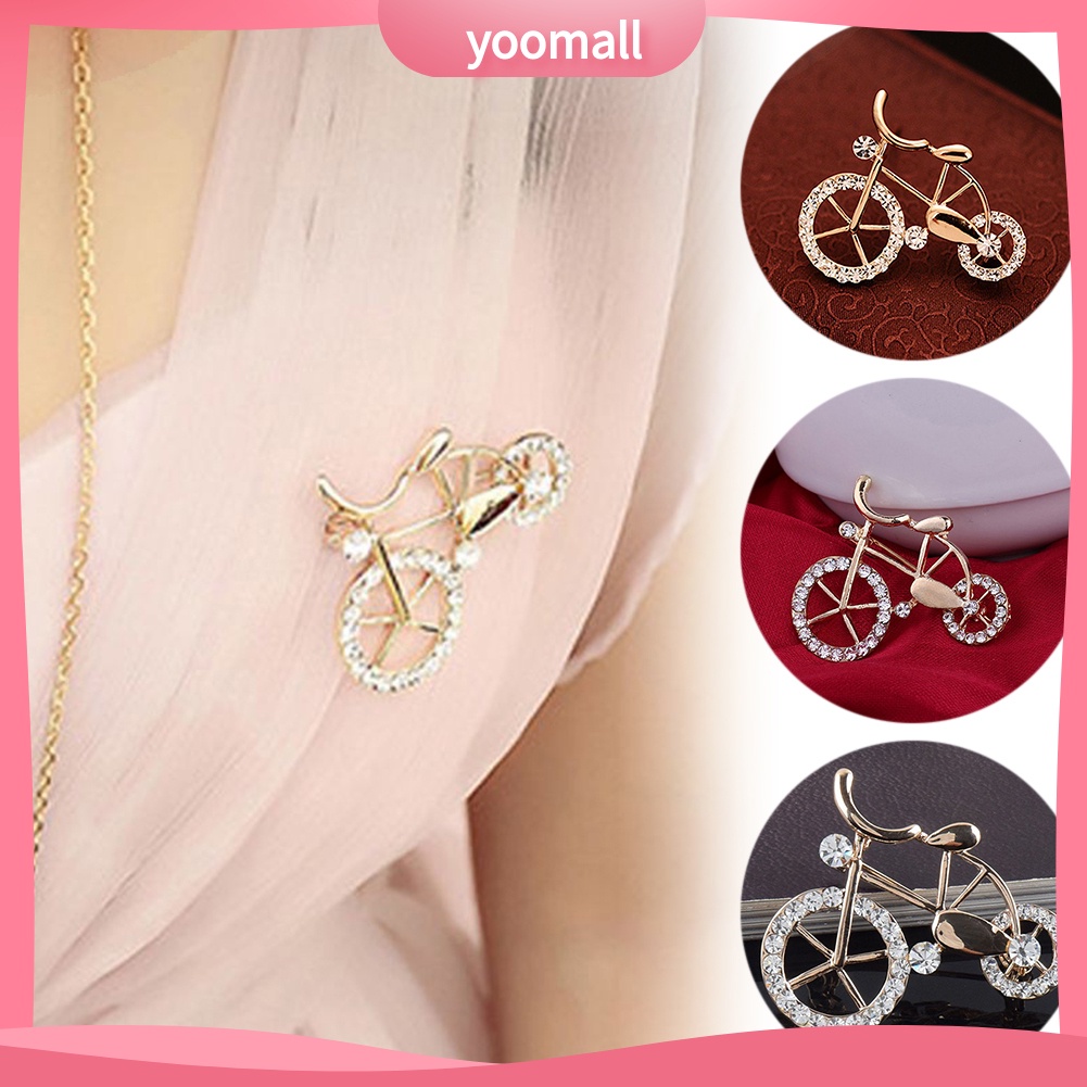 Trâm Cài Áo Hình Xe Đạp Có Đính Đá Hợp Kim