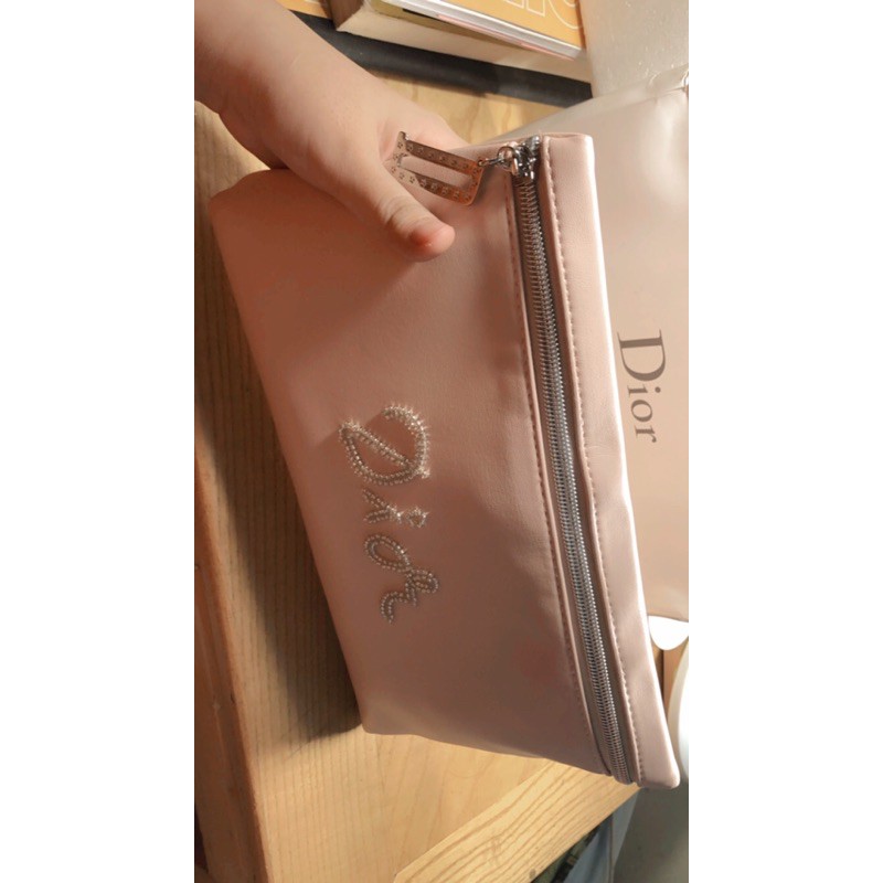 Túi gift hãng Dior trousse pouch màu hồng có box