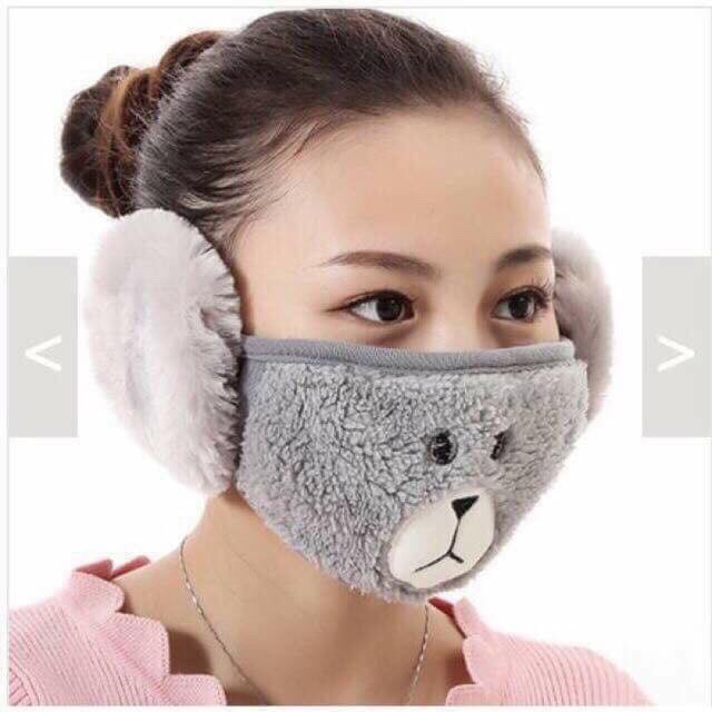 sỉ 10 Khẩu Trang lông cừu+bịp tai