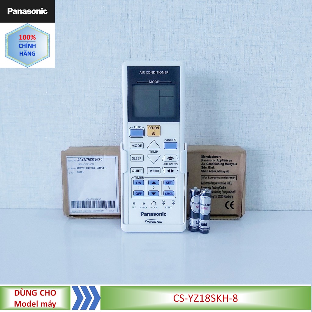 [Mã 155ELSALE giảm 7% đơn 300K] Phụ kiện [Remote chính hãng] Điều khiển điều hòa Panasonic model CS-YZ18SKH-8