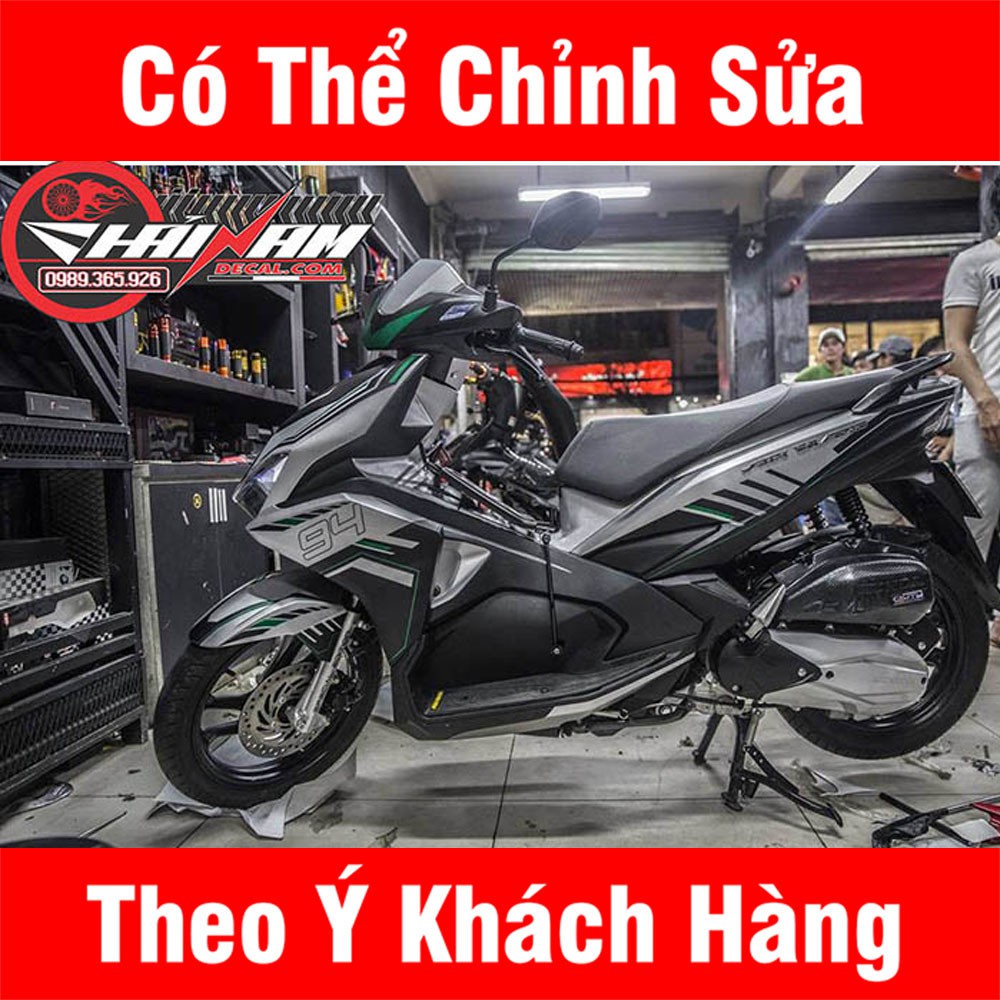 Tem TRùm Air Blade Bạc Đen Xanh