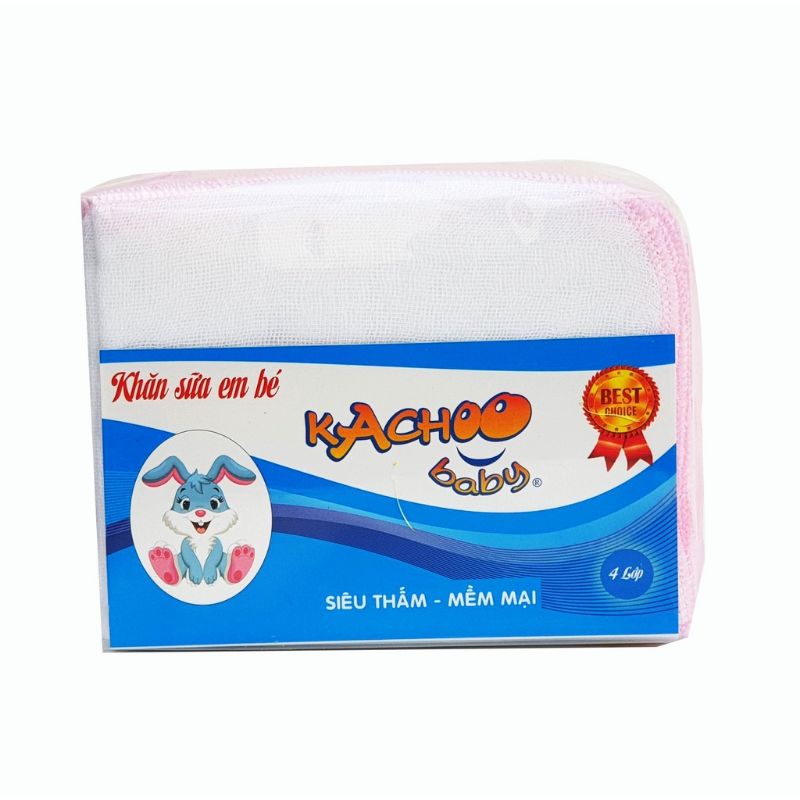 Combo 10 Cái Khăn Sữa KACHOO Cotton Siêu Thấm 3 Lớp/4 Lớp/5 Lớp 26x31cm Dùng Để Lau Mặt, Tắm Bé, Quàng Cổ Giữ Ấm Bé