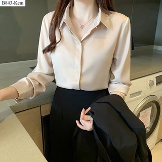 B843- Áo Sơ Mi lụa ngọc nẹp đôi sang trọng
