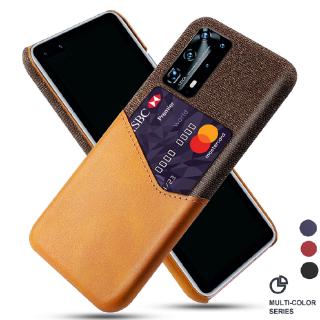 Huawei P40 Pro Plus P30 Pro P20 Lite Case Luxury Leather Fabric Card Slot Shockproof Business Wallet Thin Cover