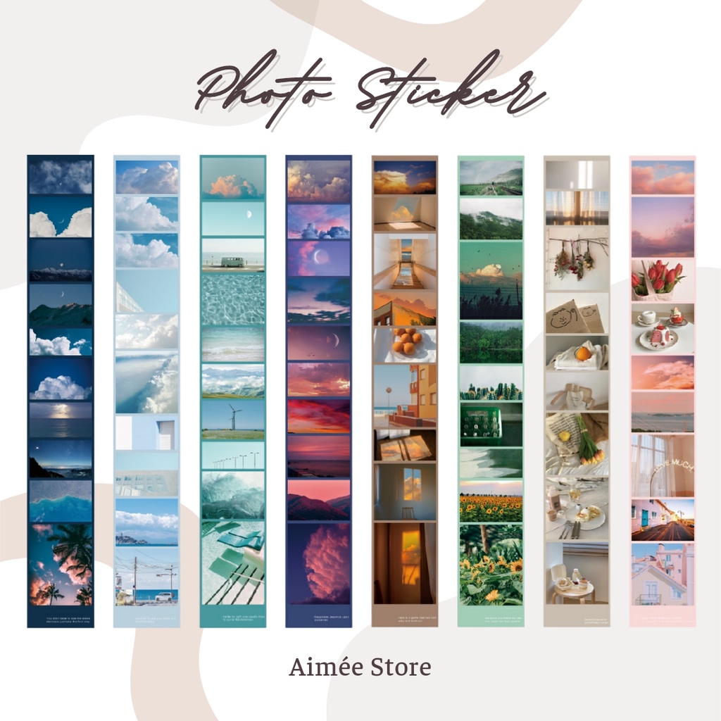 Set photo sticker mocard trang trí bullet journal nhiều chủ đề - Aimée Store