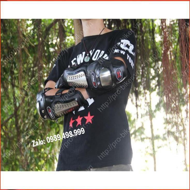 🔆 [An Toàn – Tiết Kiệm]  Giáp Inox Probiker bảo hộ tay chân