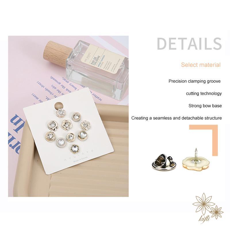 【Kifli】Nút Trang Trí Áo Khoác Cardigan/Áo Len Vô Hình Chống Ánh Sáng Có Thể Tháo Rời Cho Nữ