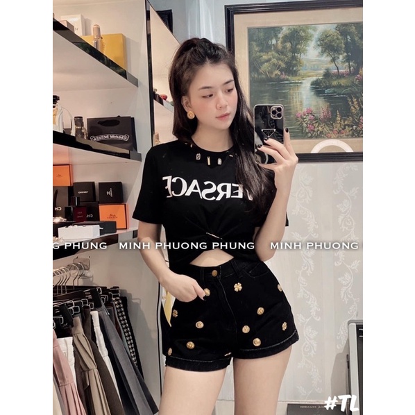 Áo thun crotop versace siêu cấp kèm kim băng