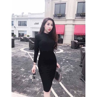 Đầm Body Tay Dài Thun Gân