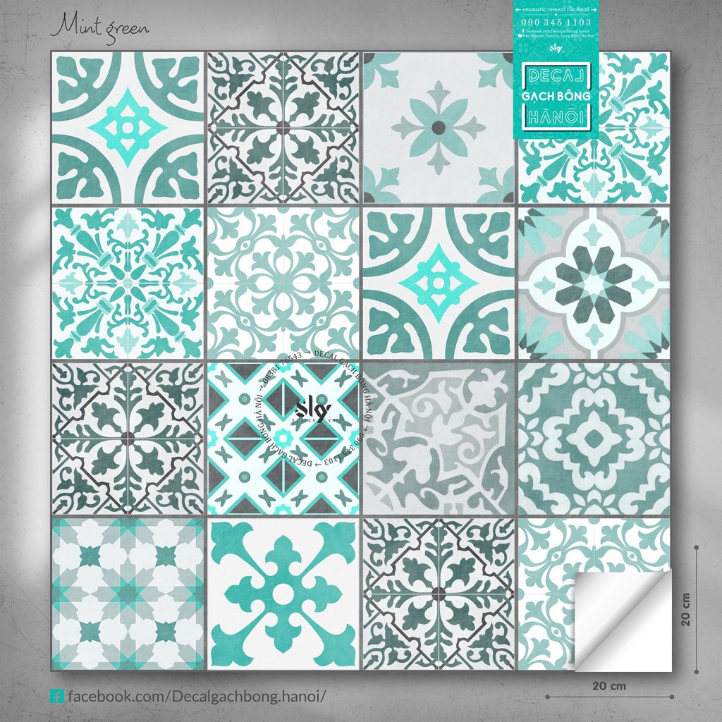 Decal trang trí - 𝐒𝐄𝐓 𝐌𝐈𝐍𝐓 𝐂𝐎𝐋𝐎𝐑 - set nguyên tấm 60x165cm - decal số 1 Việt Nam