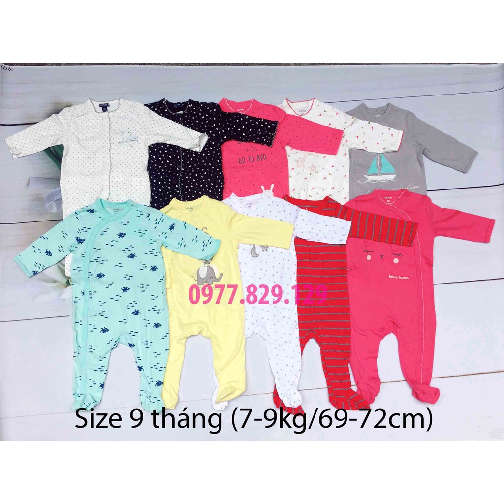 Body cotton liền tất KIABI cho bé trai và gái Hàng xuất dư