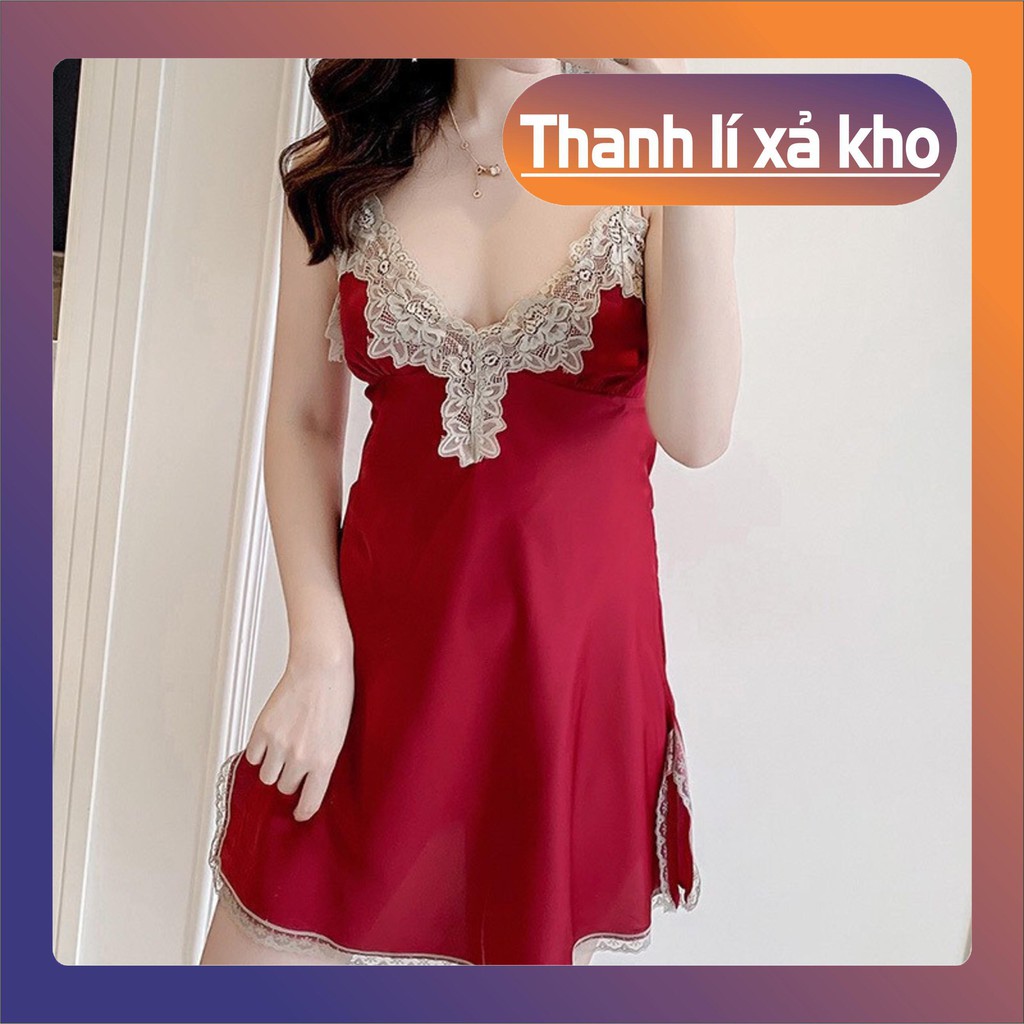 Xả Kho Váy Ngủ Lụa Gợi Cảm VN07 Có Set Áo Khoác Chất Satin Mát Mịn Hàng Quảng Châu Cao Cấp Cực Xinh ! . . Bao Chất Bao R