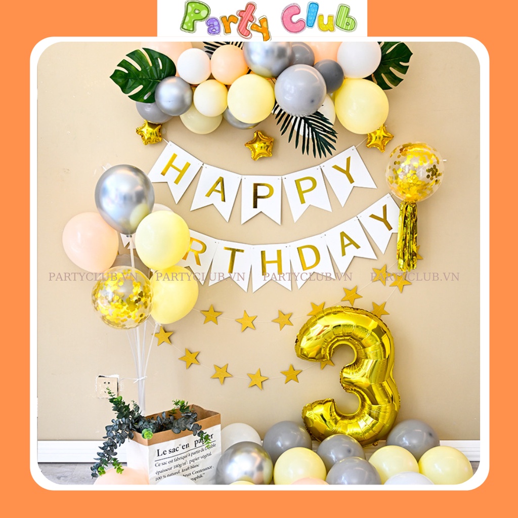 Set bóng trang trí sinh nhật tại nhà mẫu DG002