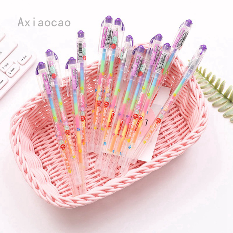 Bút Gel 6 Trong 1 Màu Sắc Cầu Vồng Dùng Trang Trí Album Ảnh Diy