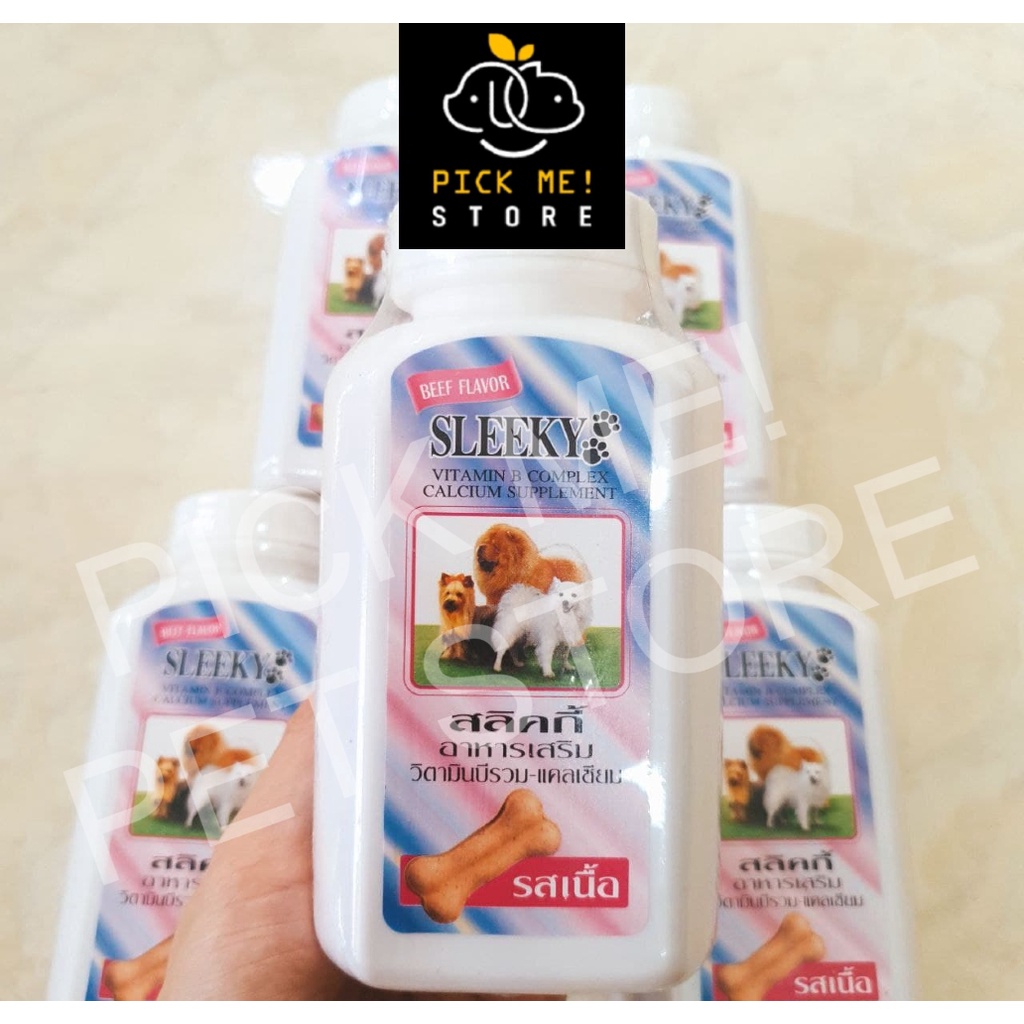 [Hộp 140 viên] Vitamin &amp; Canxi Sleeky Thái Lan cho Chó Mèo