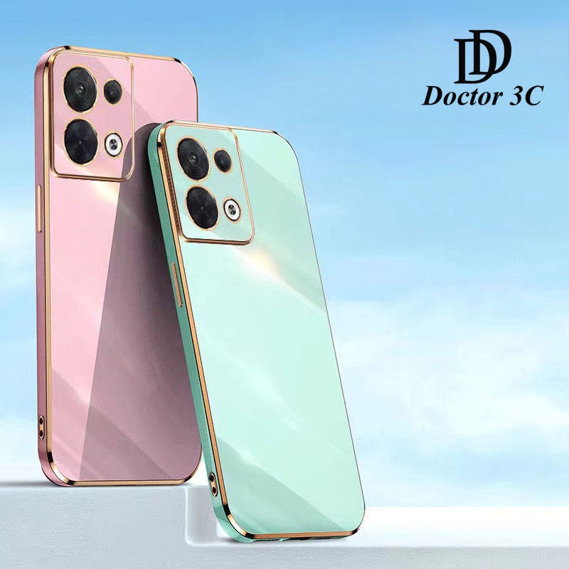 Ốp Điện Thoại Viền Vuông TPU Mềm Mạ Điện Kèm Phim Bảo Vệ Lens Cho OPPO Reno 10 8T 8Z 7Z 8 7 Pro Plus Pro+ 5G 4G 2023