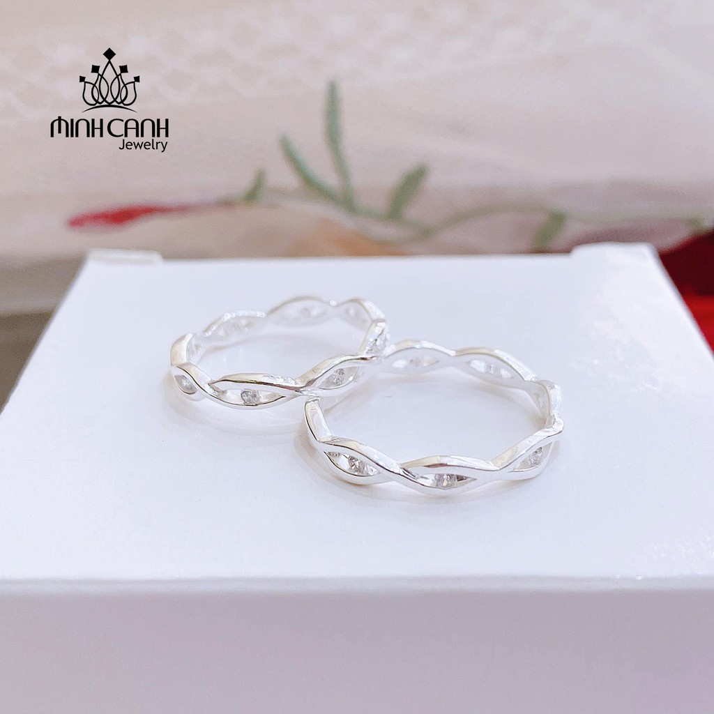 Nhẫn Bạc Đan Đá Giữa - Minh Canh Jewelry