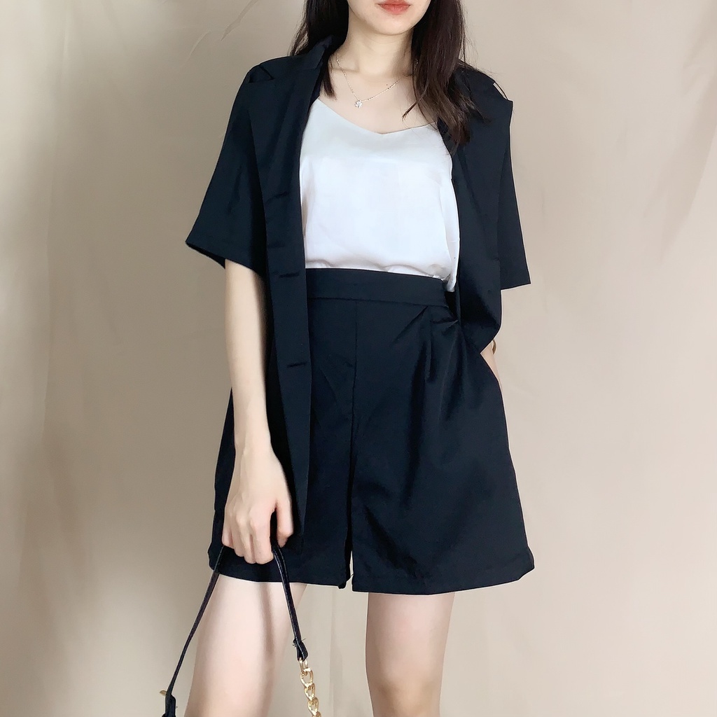 [Mã FAMARAL1 giảm 10K đơn 50K] [Ảnh thật/Sẵn] Set vest 3 cúc dọc ngắn tay/Set blazer ngắn tay S2178 Dorastyle