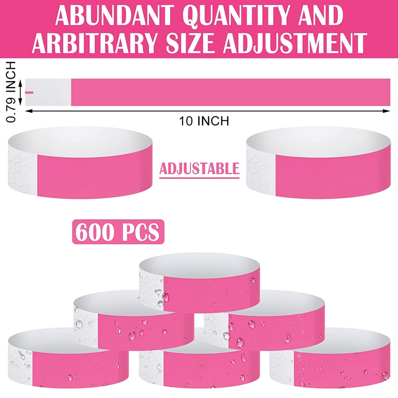 Gói 600 Vòng Tay Giấy Nhiều Màu Sắc Không Thấm Nước