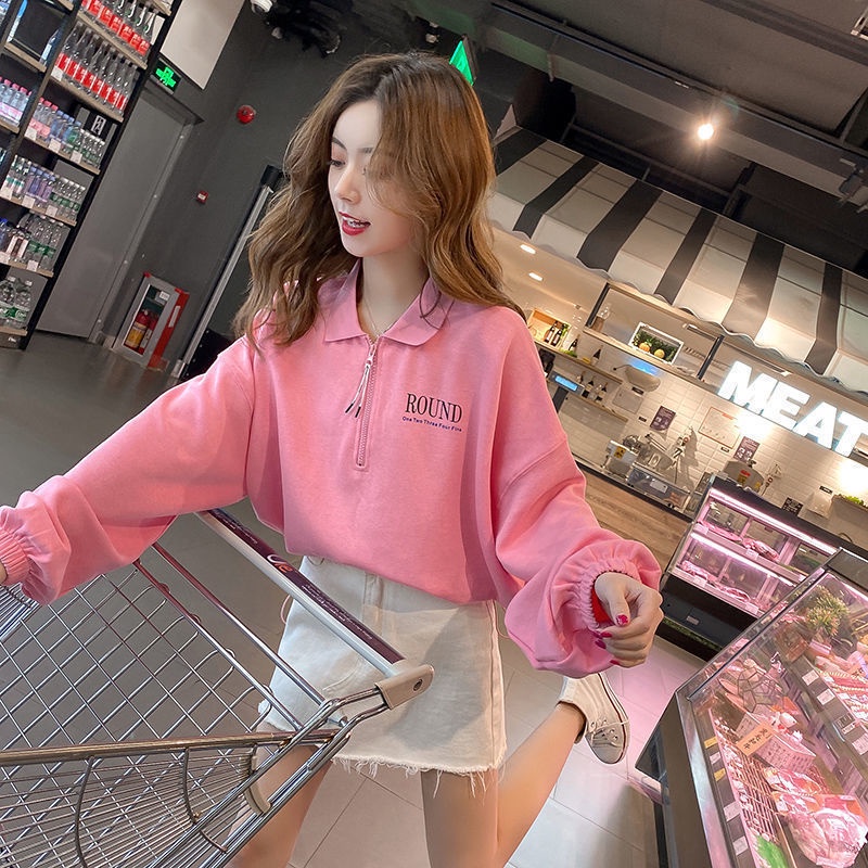 Áo Khoác Sweater Cổ Polo Dáng Rộng Phong Cách Thời Trang Hàn Quốc 2022