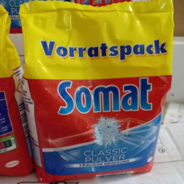 Mẫu mới bột rửa chén bát Somat gói 1,2kg hàng nhập Đức tặng 2 viên rửa tổng hợp khi mua 2 túi