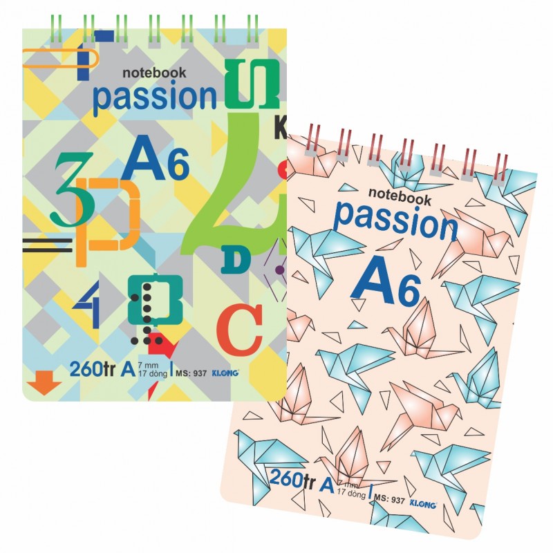 Sổ lò xo kép ngang A6 - 260 trang KLONG MS: 937