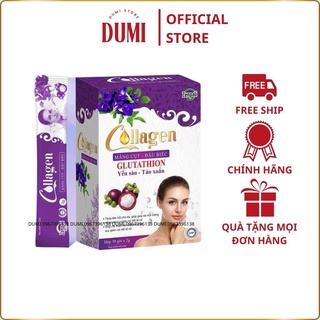 Collagen măng cụt đậu biếc zenpali chính hãng dumi store giúp sáng đẹp da mờ nám 1 hộp 30 gói